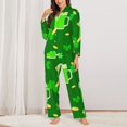 thumbnail image 6 of Rateoe St Patrick's Day2 Pattern Womens Pajamas Set Long Sleeve Sleepwear Button Down Nightwear Soft Cotton Pj Lounge Sets, 6 of 9