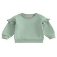 thumbnail image 1 of Chandails Décontractés à Col Rond pour Tout-Petites Filles, Volants, Manches Longues, Pulls, Hauts, Chemise, 1 of 7
