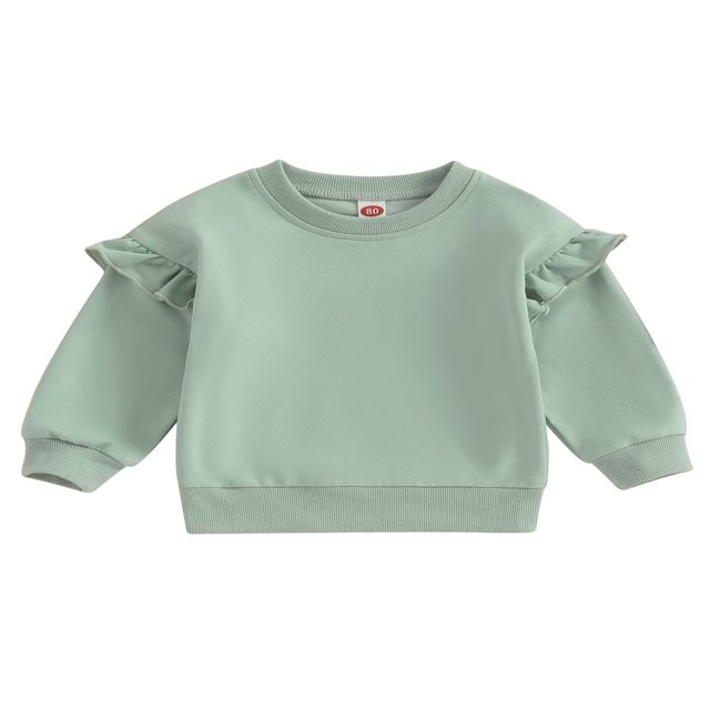 Chandails Décontractés à Col Rond pour Tout-Petites Filles, Volants, Manches Longues, Pulls, Hauts, Chemise