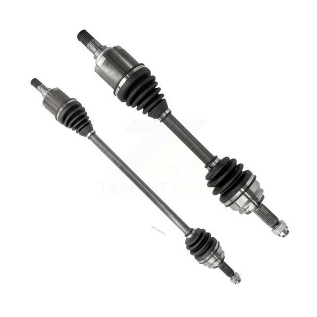 Kugel Front CV Axle Drive Shaft Complete Assembly Kit for Jeep Patriot, Compass, and Dodge Caliber. Includes two front CV axle shafts for driver and passenger sides. Made with induction-hardened CF53 steel shafts and high-carbon AISI 52100 chromium alloy steel for durability and wear resistance. Features MolyPro NLGI Grade 2 molybdenum grease for reduced friction and longer performance. Compatible with 2007-2014, 2016 Jeep Compass FWD, 2007-2013, 2017 Jeep Patriot FWD, and 2007-2012 Dodge Caliber with 2.0L automatic CVT transmission. Covered by a limited lifetime warranty.