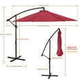 thumbnail image 3 of 10FT Patio Offset Umbrella, Hanging Cantilever Umbrella with Cross Base and Crank, 8 Ribs Outdoor Market Umbrella for Backyard, Deck, 3 of 8
