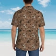 thumbnail image 4 of Fuzoiu Warm Coffee Pattern Print Hawaiian Shirt for Men, Summer Beach Casual Short Sleeve Button Down Shirts, Men’s Beach Summer Shirts with Pocket,X-Large, 4 of 7