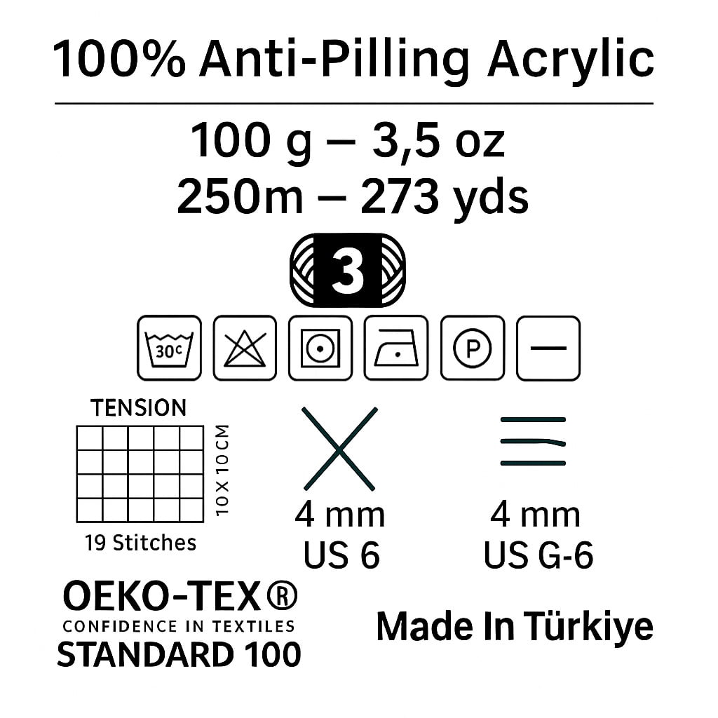 Estako DailyKnit-DK - (3 Skeins Pack) - 100% Anti-Pilling Acrylic Yarn - Soft DK Light Weight #3 - (3 x 3.52 oz / 3 x 273 yds) - for Knitting & Crocheting ( 80004 - Mint Green )