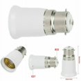 thumbnail image 3 of KUIZAP B22 to E27 Light Socket Adapter Bayonet Lamp Base to Edison E27 Bulb Screws(White), 3 of 7