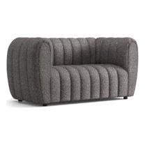 Furniture of America Totulem Boucle Fabric Tufted Loveseat in Charcoal Gray