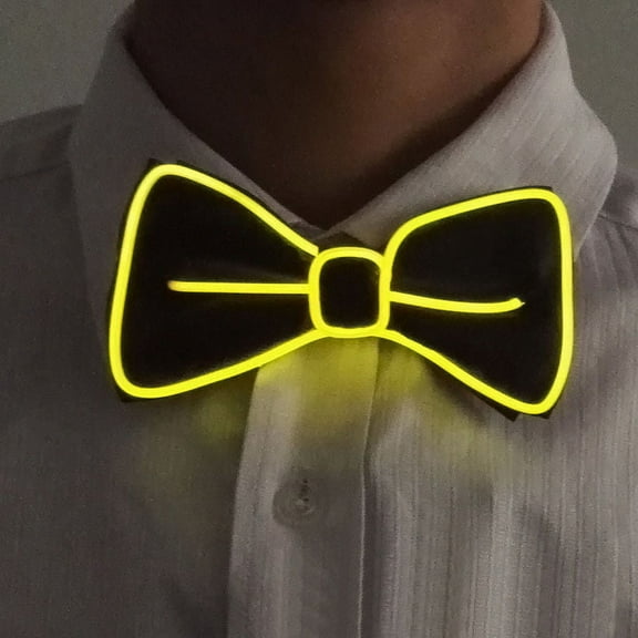 Musuos Mens LED Bow Tie Flashing Light Up El Wire Bow Tie Necktie Party Lights Bowtie Wedding