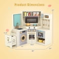 thumbnail image 3 of Gymax Corner Kitchen w/ Lights & Sounds Interactive Wooden Playset for Ages 3+ Beige, 3 of 10