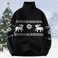 thumbnail image 2 of Christmas Sweaters for Women Winter High Neck Sweater Coat With Festive Deer Design Casual Knit Pullover Large Size Base Layer 2023 Warm Outerwear For Christmas Sweaters, 2 of 3