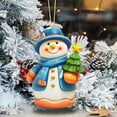 thumbnail image 5 of Zhourta Christmas Blue Snowman Ornament Hanging Decoration for Christmas Tree 2D Acrylic Flat Ornament 3 Inch, 5 of 6