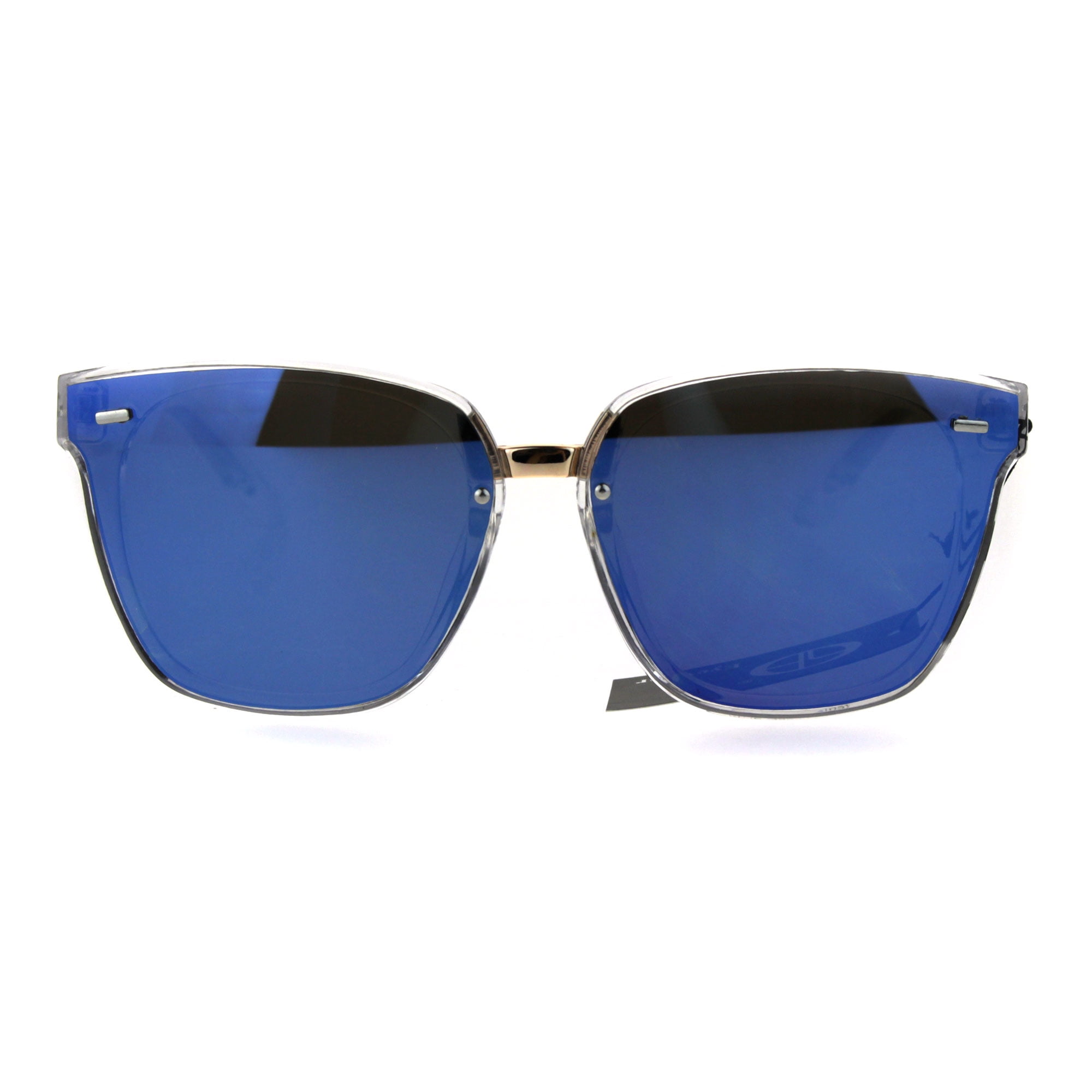 SA106 Mens Luxury Designer Fashion Horned Panel Lens Sunglasses Clear