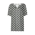 thumbnail image 6 of Womens Summer Tshirts Basic Tops for Woman, Tops for Women 2025 Polka Dot Short Sleeve V Neck Casual Shirts Trendy Vintage Comfy Outfits, 6 of 6