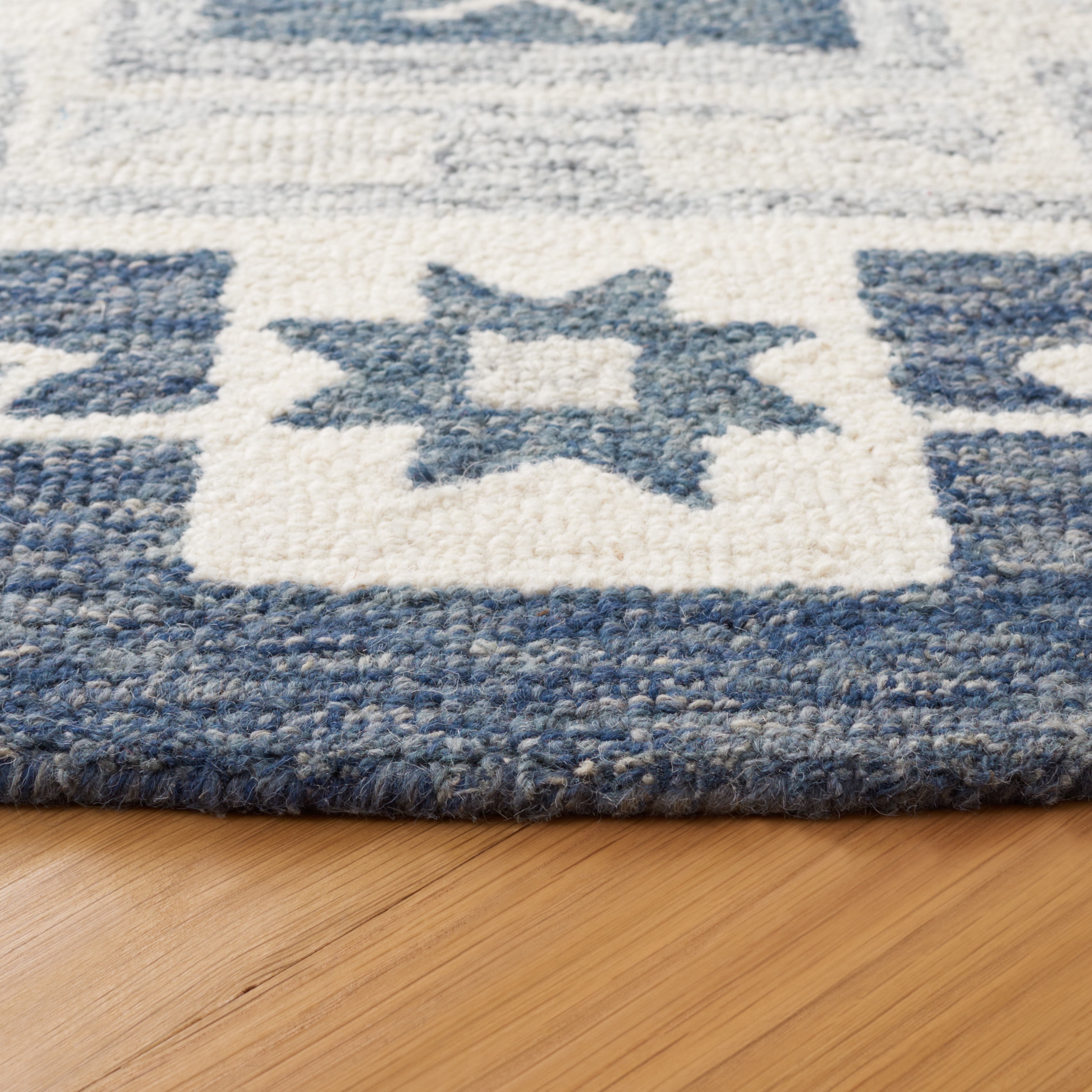 SAFAVIEH Metro Kenelm Geometric Area Rug, Ivory/Dark Grey, 6' x 6' Round