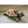 thumbnail image 4 of Wooden Tortoise Turtle Home Decor Sculpture Statue Wall Hanging Handmade Seaside Tropical Nautical Ocean Coastal Blue - 8" long x 5" wide x 2.5" tall, 4 of 5