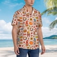 thumbnail image 3 of Gukieu Fall Thanksgiving Print Men's Short-sleeved Shirts, Button-down Lapel Hawaiian Shirts, T-shirts, Beach Vacation Summer Casual Wear,Medium, 3 of 7