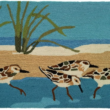 Homefires Accents Oceanside Sandpipers 22-Inch by 34-Inch Indoor Rug