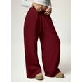 thumbnail image 5 of Women'S Wide Leg Sweatpants High Waisted Baggy Interior Drawstring Sweatpants Straight Leg Sweat Pants Red M, 5 of 9