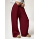 thumbnail image 5 of Pantalones Deportivos de Pierna para Mujer, Cintura Alta, Holgados, con Cordón Interior y Pierna Recta. Rojo M, 5 of 10