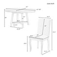 thumbnail image 4 of Thowdee 5 Piece Adult Farmhouse Wood Extendable Dining Table with Chair Natural Wood Wash, 4 of 9