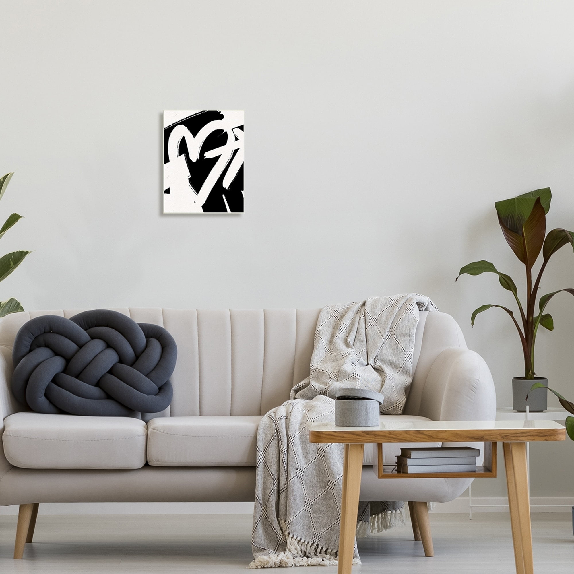 Stupell Industries Arrow Through Heart Black Contemporary Street Style Graphic Art Unframed Art Print Wall Art, Design by Leah Straatsma