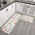 thumbnail image 2 of Pioneer Flower Floral Print Pattern Anti Fatigue Kitchen Rugs Set Of 2, Non Slip Washable Decorative Floor Mats for Kitchen Sink Laundry, 17"x30" and 17"x47", 2 of 6