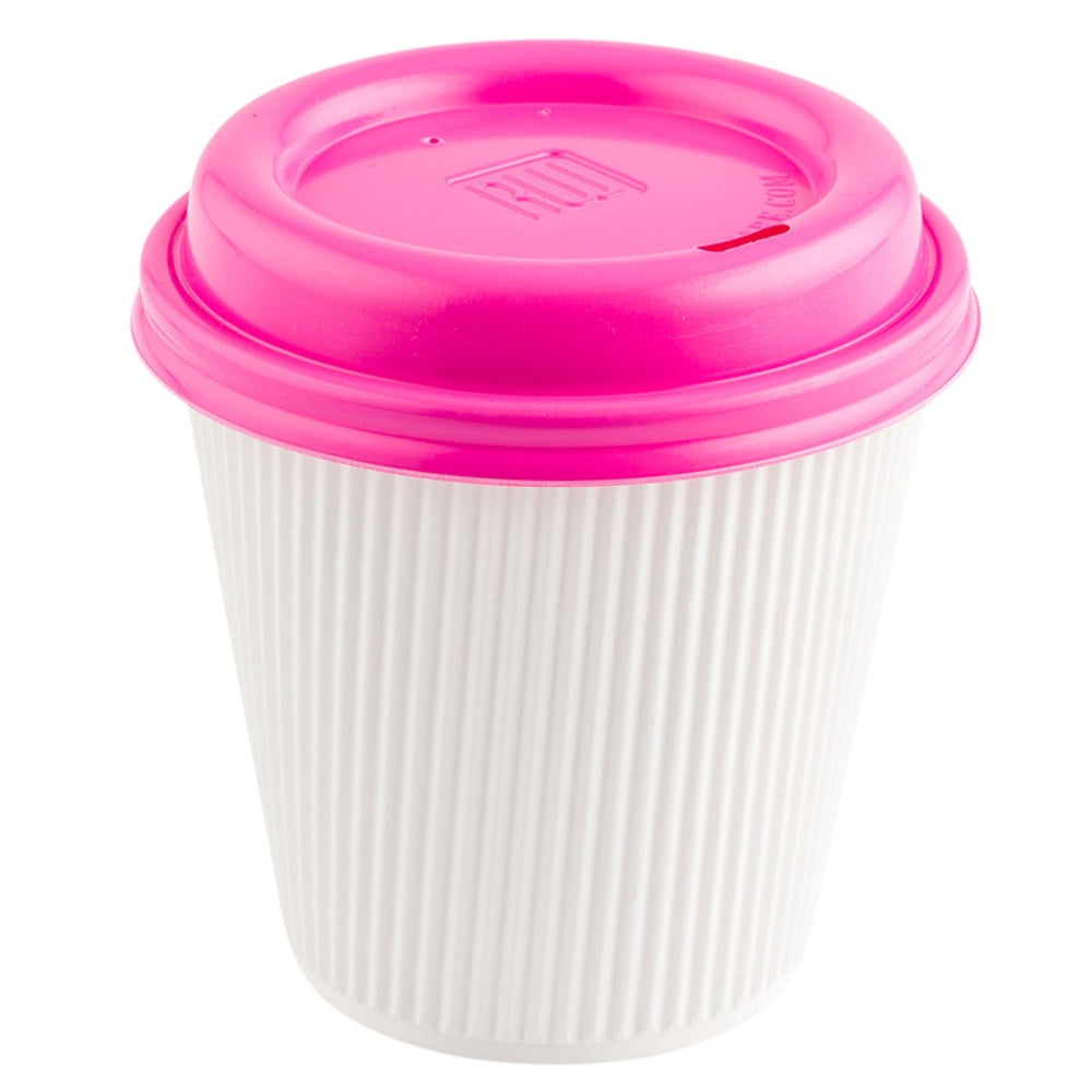 Restpresso Hot Pink Plastic Coffee Cup Lid - Fits 8, 12, 16 and 20 oz - 500  count box