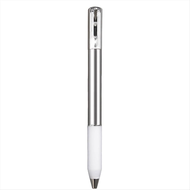 Bolígrafo Arrugado de Metal Geométrico Fidget, Interruptor de Cambio de Forma de Metal para Aliviar el Estrés, Bolígrafo de Gel Retráctil de 0,5 Mm, Plateado