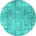 thumbnail image 1 of Ahgly Company Indoor Round Persian Turquoise Blue Traditional Area Rugs, 8' Round, 1 of 4