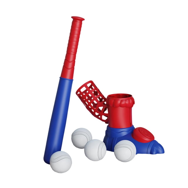 Máquina de lanzamiento de béisbol para niños, máquina de bateo, práctica, regalo de cumpleaños, equipo de entrenamiento, bate ajustable, lanzador de