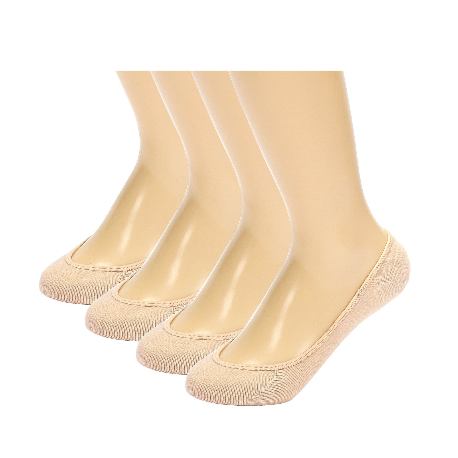 DEVUGGO 4 Pairs No show Socks Non Slip Invisible Hidden Socks for Women