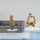 thumbnail image 2 of Estatua de gato, figura decorativa, escultura abstracta de pensador, adorno de resina, diseño hueco, ideal para dormitorio, sala de estar, oficina o c, 2 of 8