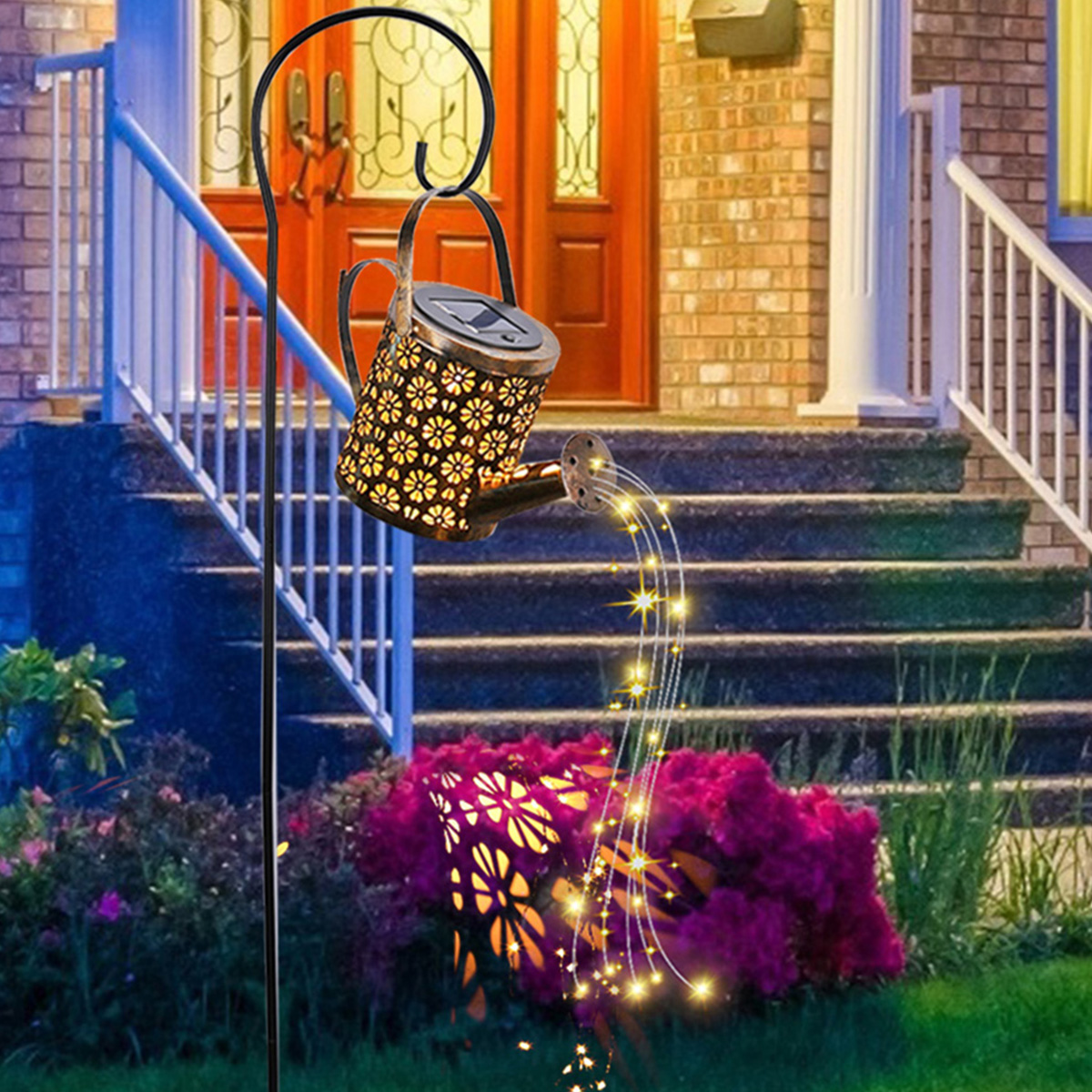 Art Light LED Solar Watering Can Lamp ,Solar Lantern Outdoor Hanging