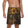 thumbnail image 2 of Naloa Rustic Sunflower Bouquet Men's Short Pajama Pants, Pj Shorts, Lounge Comfort Shorts-3X-Large, 2 of 6