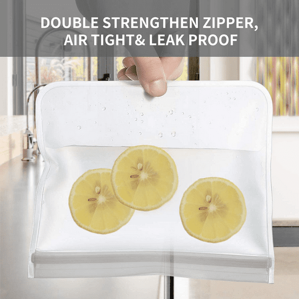 Reusable Silicone Bags Ziplock Reusable Food Storage Bags 10 Pack Reusable Sandwich Snack Bags Silicon Reusable Silicone Bags for Vegetable Meat Cheese Food Storage Zip Lock Bags Walmart Business Supp...