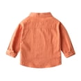 thumbnail image 4 of EnJoCho Boys Girls Collar Shirts Kids Cotton Button Down School Unifor𝗆 T-Shirt Teen Long Sleeve Soft Plain Summer Blouse Boys Linen Blend Casual Shirt, 4 of 6