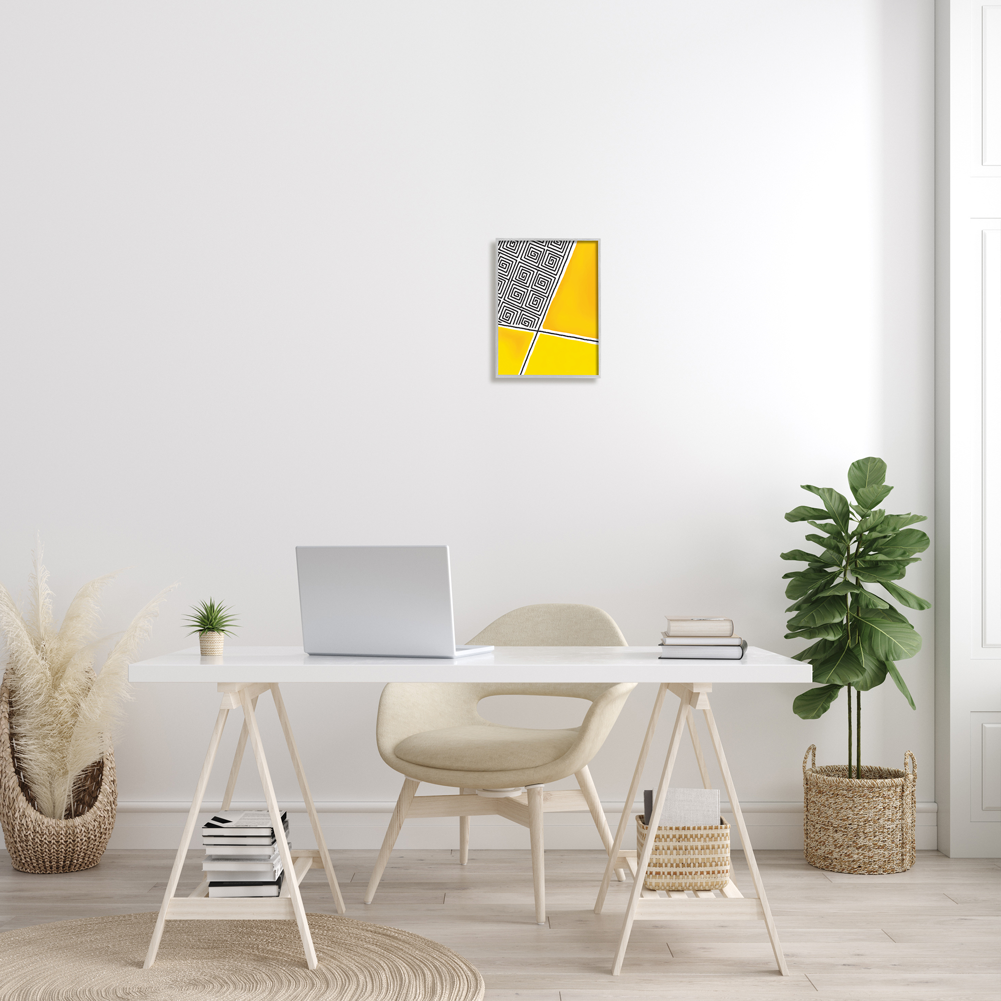 Stupell Industries Asymmetrical Geometrical Yellow Squares Abstract Lines, 11 x 14, Designed by Darlene Seale