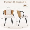 thumbnail image 4 of Daluvenix Rattan Dining Chairs Set of 2 Accent Chairs with Rattan Backrest & Teddy Fleece Fabric Cushion Black, 4 of 7