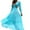 Blue, variant on Fesfesfes Women Gowns V-Neck Fashion Hollow Out Backless Sling Solid Slim Long Dress Tops on