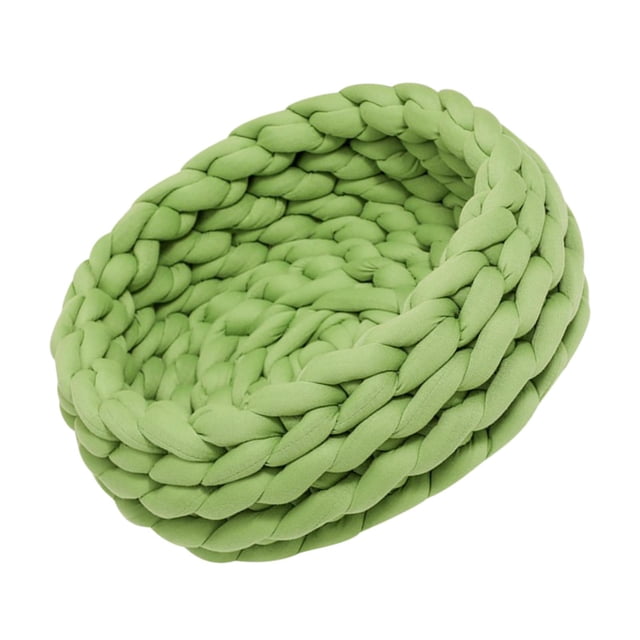 Cama nido para gatos jinwen tejida a mano suave lavable cesta para dormir para cachorros Verde 40cm