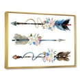 thumbnail image 3 of Designart 'Flowers and Ethnic Feathers On Native Arrows I' Bohemian & Eclectic Framed Canvas Wall Art Print, 3 of 5