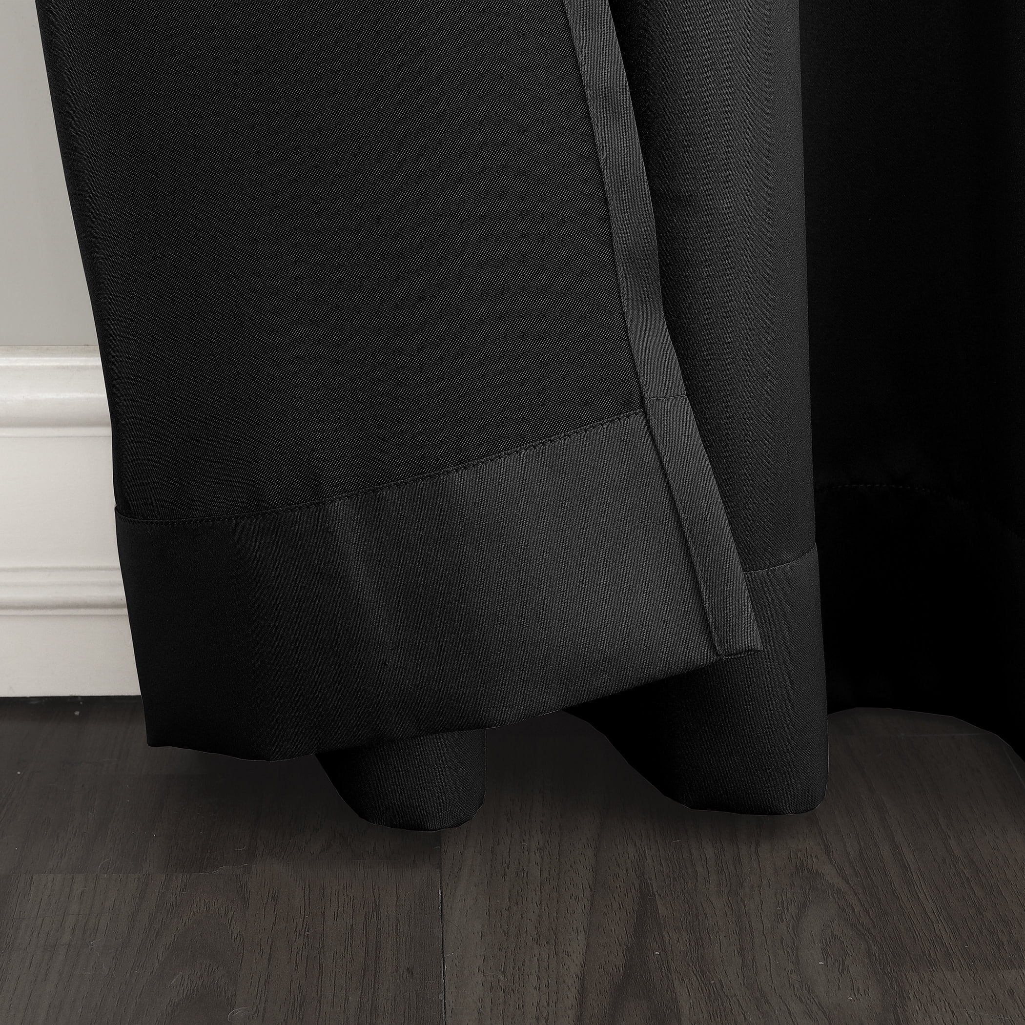 Sun Zero Madison Room-Darkening Grommet Curtain Panel, 54"X84", Black