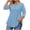 Light Blue, variant on Staron Women's Casual Loose 3/4 Sleeve T-Shirt Round Neck Plus Size Top Basic Comfy Relaxed Blouse, Navy 3XL