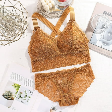 

Lace Bra Set with Cross Back Design Deep V Design Comfortable to Wear Lightweight Breathable Durable for Daliy Life