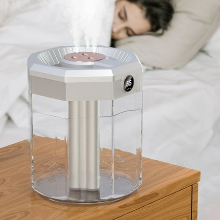 

PNNJI 2024 New - Portable Desk Humidifier Cool Mist Humidifier Small Humidifier for Home Bedroom Office Plants Three-Head Spray Night Function - Back to College Clearance (K)