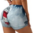 thumbnail image 2 of Kdxio Circular Lighthouse Print Workout Shorts for Women Seamless Soft Smooth Gym Yoga Scrunch Active Shorts, 2 of 5