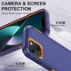thumbnail image 3 of Funda para iPhone 13 con 2 protectores de pantalla, resistente y duradera, de 3 capas, con protección completa contra caídas y golpes, para Apple iPhone 13 de 6.1 pulgadas (azul oscuro/naranja), 3 of 8