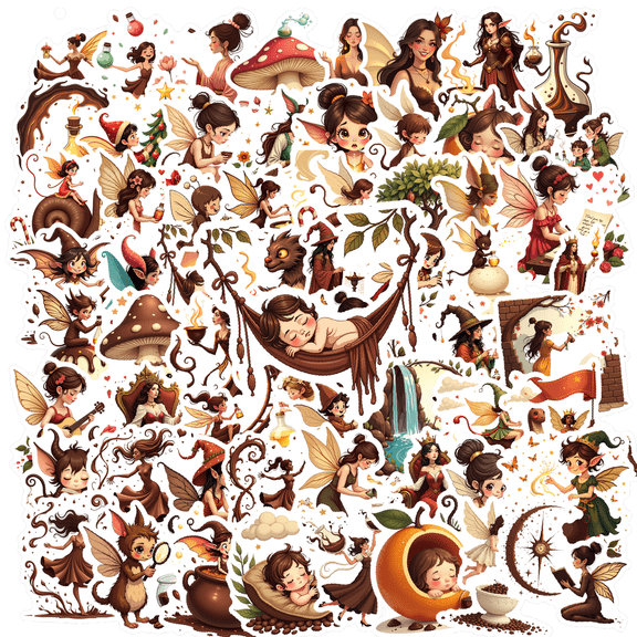 fantasy Fairy Theme Stickers, Waterproof Fairy Theme Sticker for Water Bottle Laptop Phone Cases Planner Skateboard Luggage Helmet Party Favor Decor, Ideal for Adults Teens Teacher Rewards