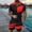 Wine, variant on YLSDY Mens Summer Beach 2 Piece Set Vacation Zipper Lapel Short Sleeve Shirts and Shorts Hawaiian Printed Casual Tracksuits Black L
