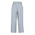 thumbnail image 4 of Women's Soft Cotton Loose Pants with Elastic Waist Drawstring, Casual Wide Leg Trousers, Full Length Pants for Women, Summer Beach Lounge | UKHCCC,Blue L, 4 of 5