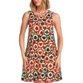 thumbnail image 1 of Kdxio Robe d'Été Sans Manches Imprimée pour Femmes, Décontractée, Ample, avec Poche, 1 of 7