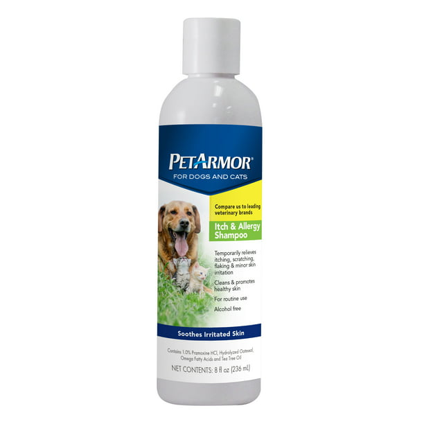 PetArmor Itch and Allergy Shampoo for Dogs and Cats, 8 oz. Walmart